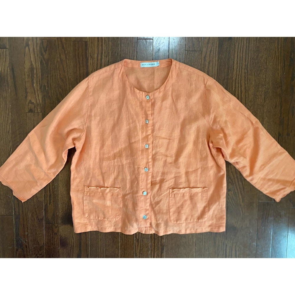 Cut Loose Orange Button Front Jacket L Lagen look